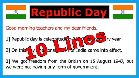 Republic Day Republic Day Speech In English Lines Republic Day