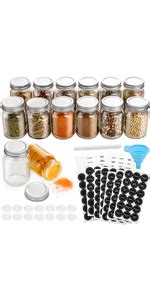 Amazon Aozita Pcs Glass Spice Jars With Labels Oz Empty