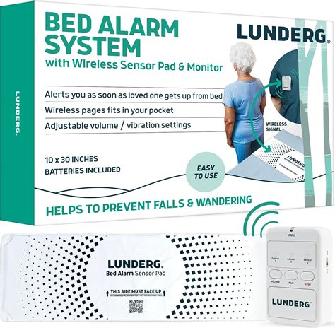 Lunderg Bed Alarm System Wireless Bed Sensor Pad X Pager