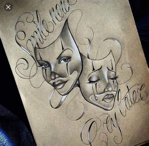 Chicano Style Tattoo Design Smile And Love