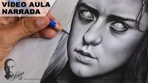 Vídeo aula narrada Desenhando Arya Stark Charles Laveso YouTube