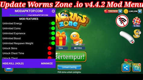 Update Worms Zone Io V Mod Apk Unlimited Money Skins Unlock