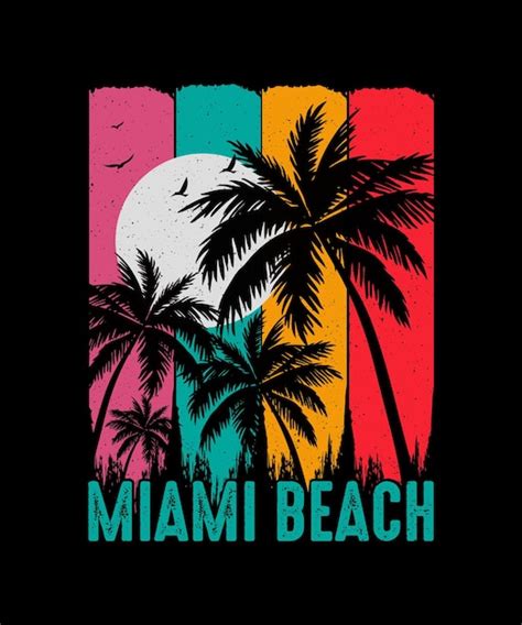 Premium Vector Miami Beach Summer Tshirt Design