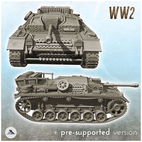 StuG III Ausf G WW2 German Flames Of War Bolt Action 3D Models