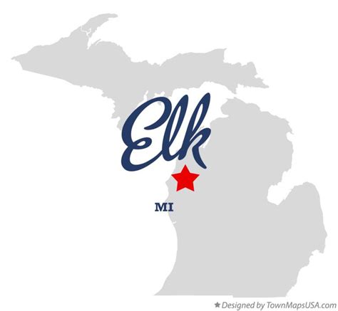 Map of Elk, Lake County, MI, Michigan