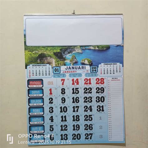 Jual Kalender Kerja Jumbo Warna Limited Edition Full Color