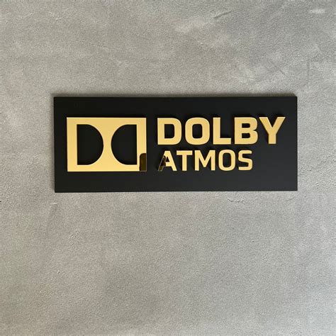 Dolby Atmos Cinema Room Home Theatre Signs Gold Mirror 3d Signage Etsy