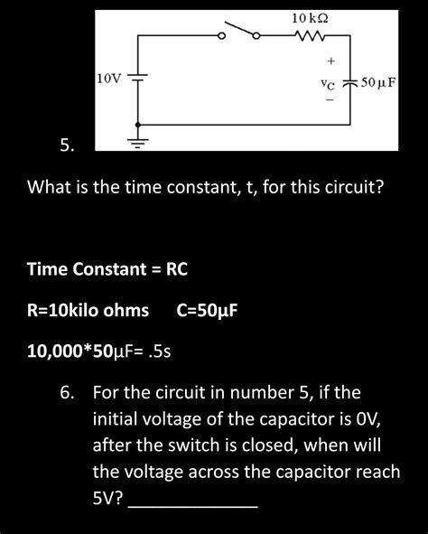 Solved What is the time constant, t, for this circuit? Time | Chegg.com