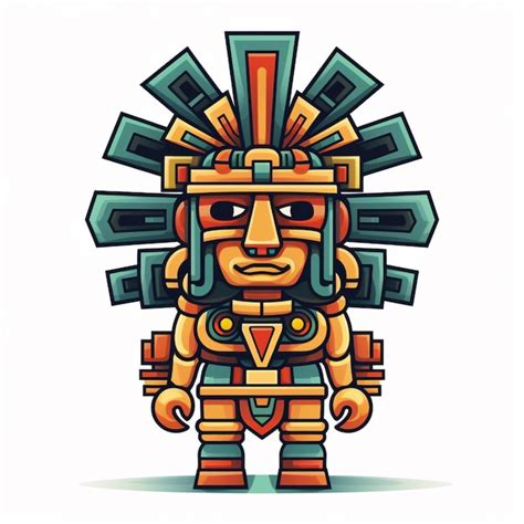 Dibujo Azteca Aislado Sobre Un Fondo Transparente Vector Premium