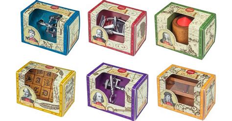 Great Minds 6 Metal And Wood Brainteasers Metal Puzzles Puzzle