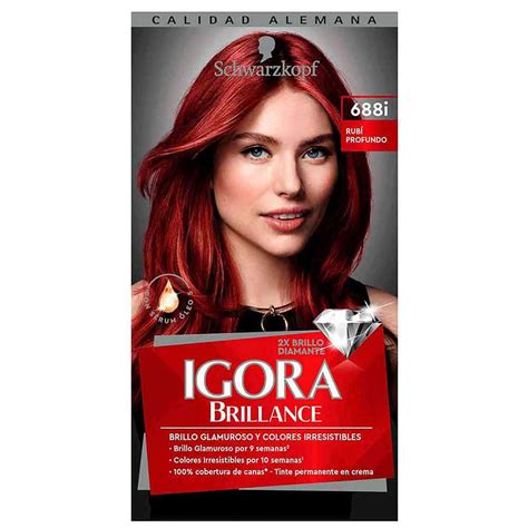 Tinte Para Cabello Igora Brillance Rojo Rubí 688i Real Plaza