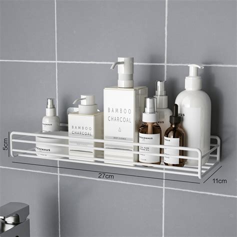 Badkamer Muur Gemonteerde Hoek Frame Douche Plank Smeedijzeren Shampoo