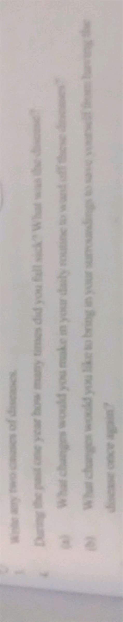 Write any two causes of diseases. During the past one year how many time..