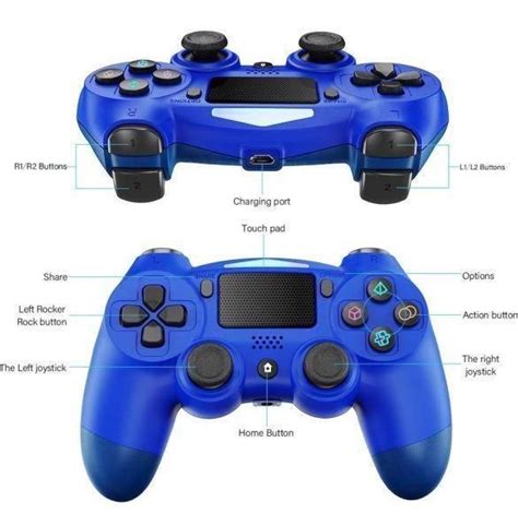 Game Controller for PS-4, BestOff Pro Blue Wireless Controller for ...