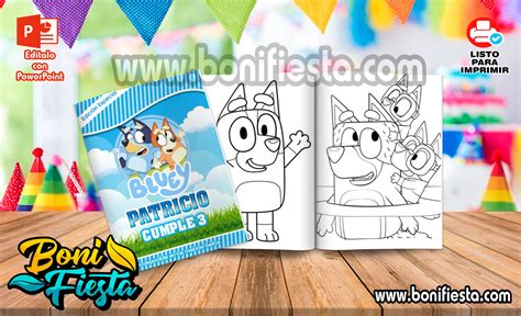 Librito Para Colorear De Bluey Boni Fiesta