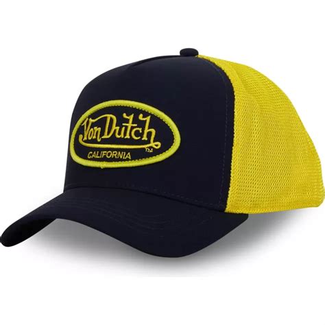 Von Dutch BLYE CT Black And Yellow Trucker Hat Caphunters Ca