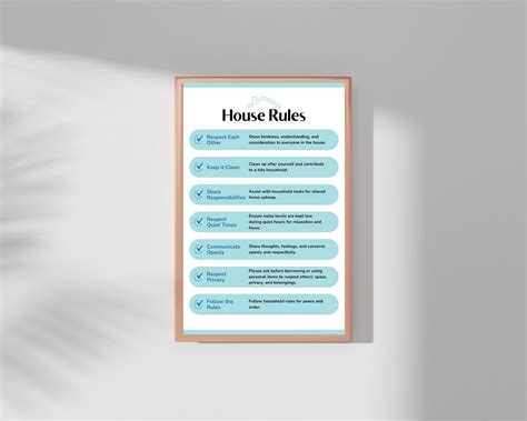 Editable Airbnb House Rules Sign Template | HOUSE Rules Checklist