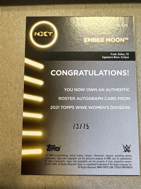 Topps Wwe Women S Division Roster Autographs Orange A Em Ember