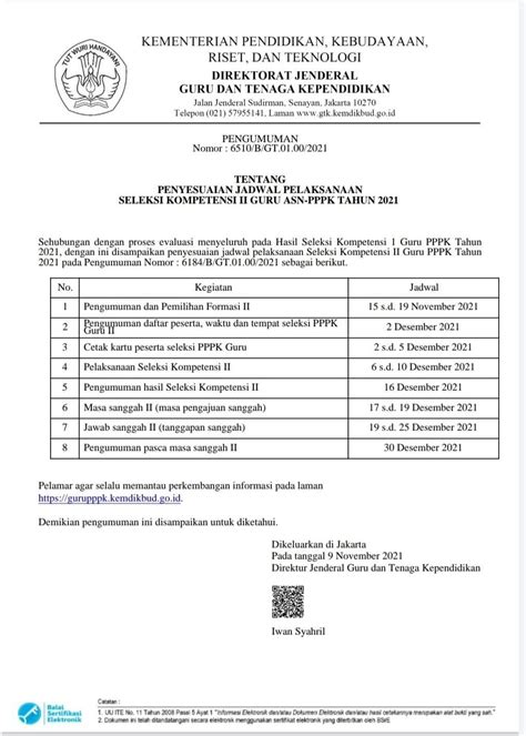 Jadwal Terbaru Pemilihan Formasi Dan Seleksi Pppk Guru Tahap 2 Tahun