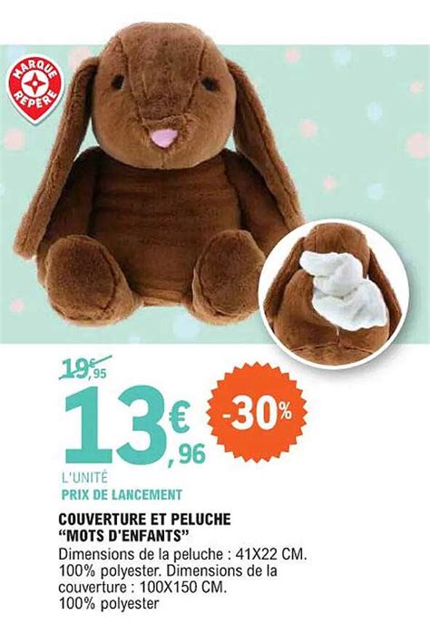 Promo Couverture Et Peluche Mots D Enfants Chez E Leclerc Icatalogue Fr