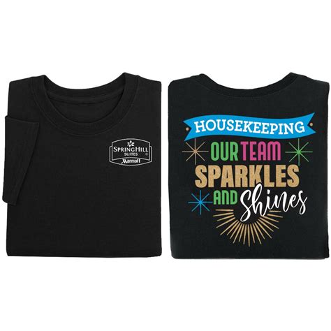 Housekeeping Our Team Sparkles And Shines Unisex Two Sided Short Sleeve T Shirt Silkscreened