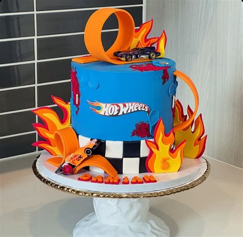 Hot Wheels Cake For A Racing Themed Birthday Party