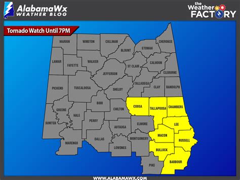 Another Set Of Counties Have Been Removed From The Pds Tornado Watch The Alabama Weather Blog