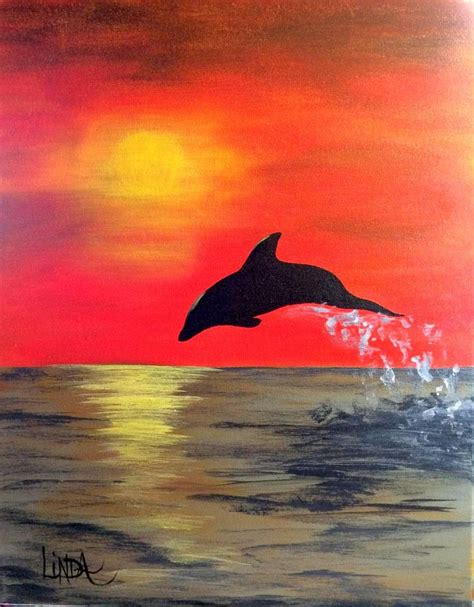 Dolphin Shore | Art painting, Mural painting, Canvas art painting