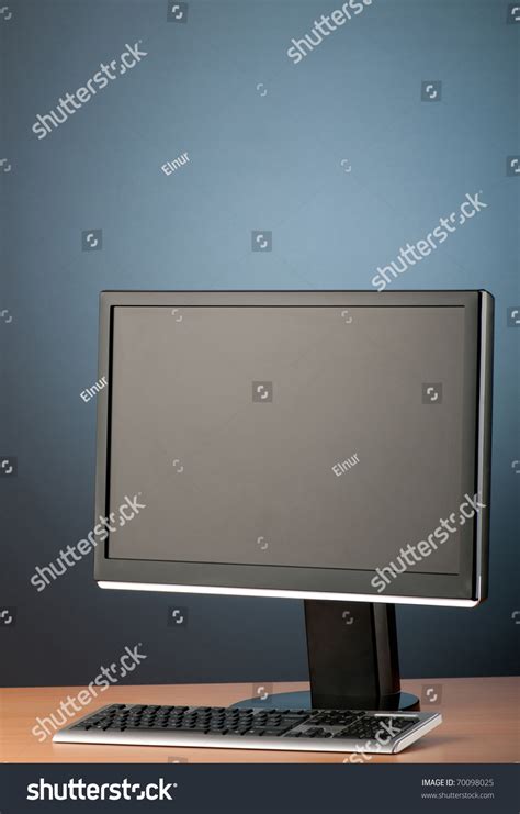 wide screen computer monitor  colorful stock photo