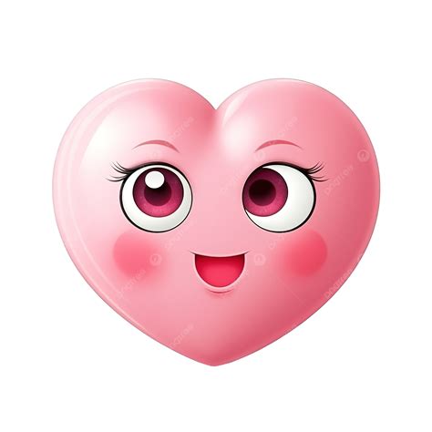 Shy Heart Character Emoji Heart Valentines Day Png Transparent Image