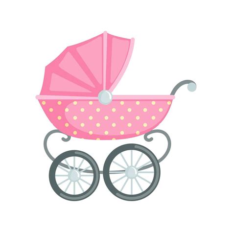 Baby Carriage Icon In Flat Style Isolated On White Background Blue