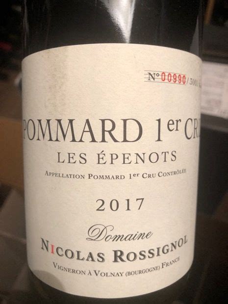 Nicolas Rossignol Pommard Er Cru Les Penots France Burgundy