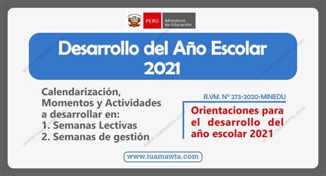 Minedu Momentos Y Calendarización Del Año Escolar 2021 Tu Amawta