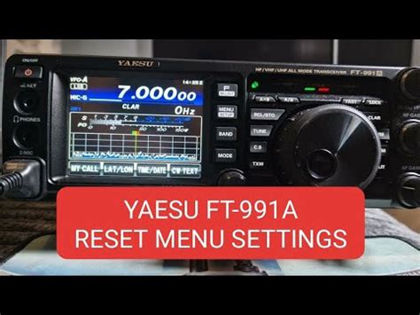 YAESU FT 991A Reset MENU SETTINGS To Default Values YouTube