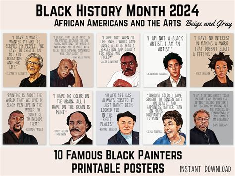 Black History Month 2024 Posters 10 Famous Black Painters Theme African Americans And The Arts