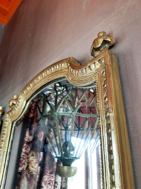 Pair Of Antique Narrow Gilded Penant Mirrors Piet Jonker