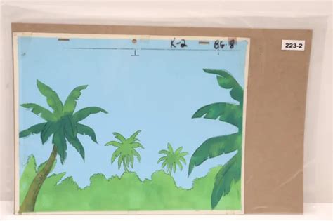 Original Hand Painted Animation Production Cel Painted Background