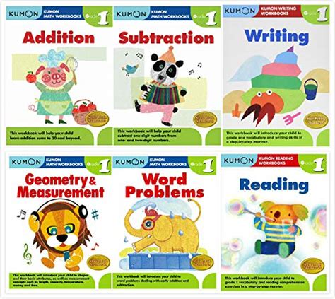 Kumon Grade 1 Complete Set 6 Workbooks Addition Subtraction Geometryandmeasurement Word