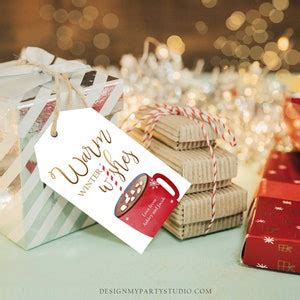 Editable Warm Wishes Tag Personalized Christmas Tag Hot Cocoa Tag