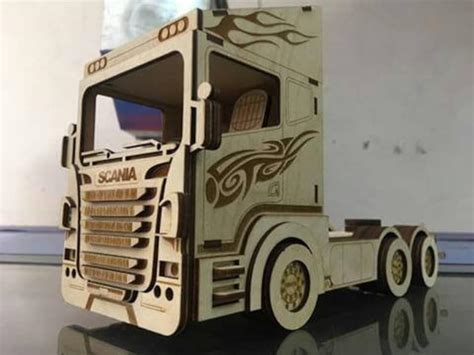 Truck Scania Vector File For Laser Cutting CNC Wooden Etsy