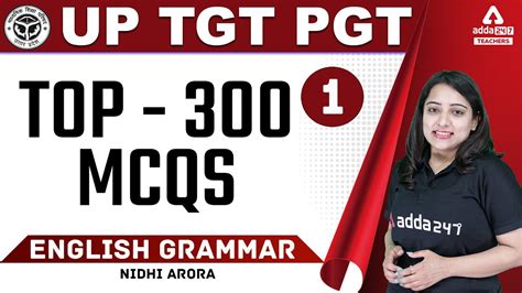 UP TGT PGT English Grammar Top 300 MCQs By Nidhi Arora YouTube