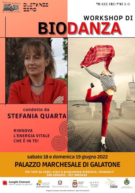 Galatone Il 18 E 19 Giugno Workshop Di Biodanza Con Stefania Quarta