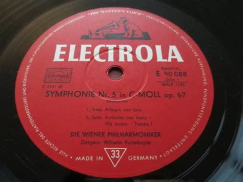 FURTWÄNGLER BEETHOVEN SYMPHONY NR 5 ELECTROLA E90088 MONO 1950s press