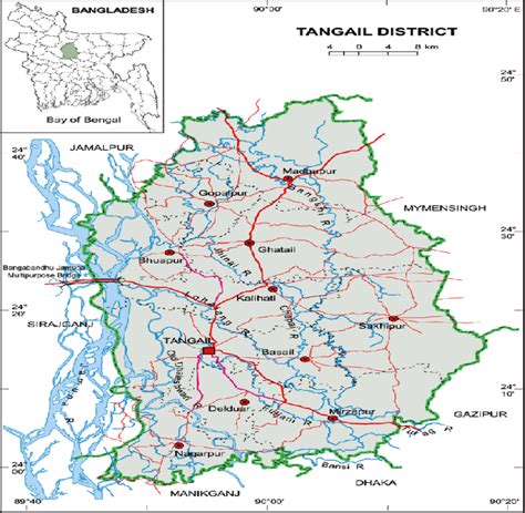 Location Map Madhupur Area Source Tangail District Information