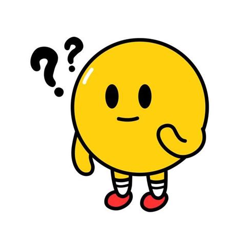 Premium Vector Cute Funny Think Emoji Smile Face With Question Mark