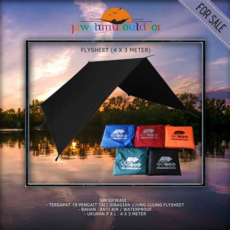 Jual Flysheet Fly Sheet 3x4 Meter Waterproof Bivak Tarptent Cover Tenda