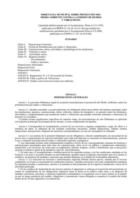 Pdf Ordenanza Sobre Protecci N Del Medio Ambiente Contra La Emisi N