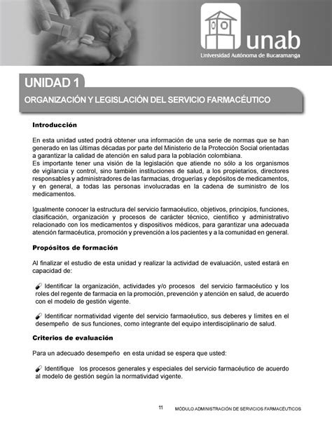 Unidad Organizaci N Y Legislaci N Del Servicio Farmaceutico