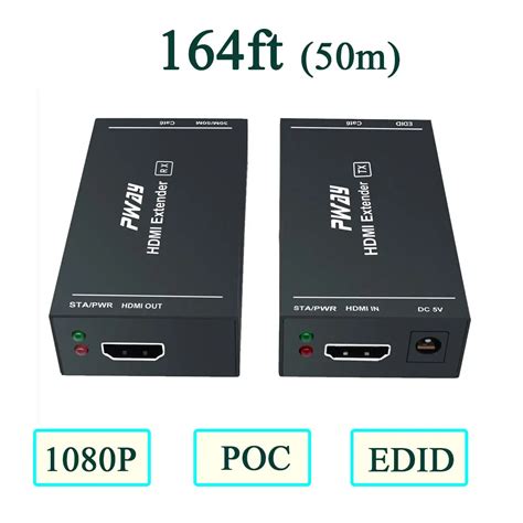 PWAY HDMI Extender RJ45 Cat5e 6 Cable Extend 1080P 60Hz Audio Video