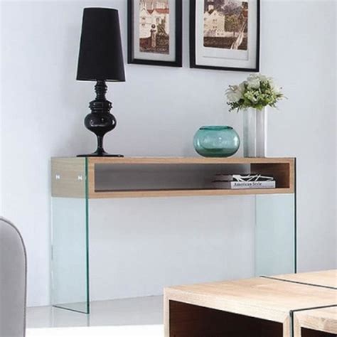 Console En Verre Design Woodi Cdiscount Maison